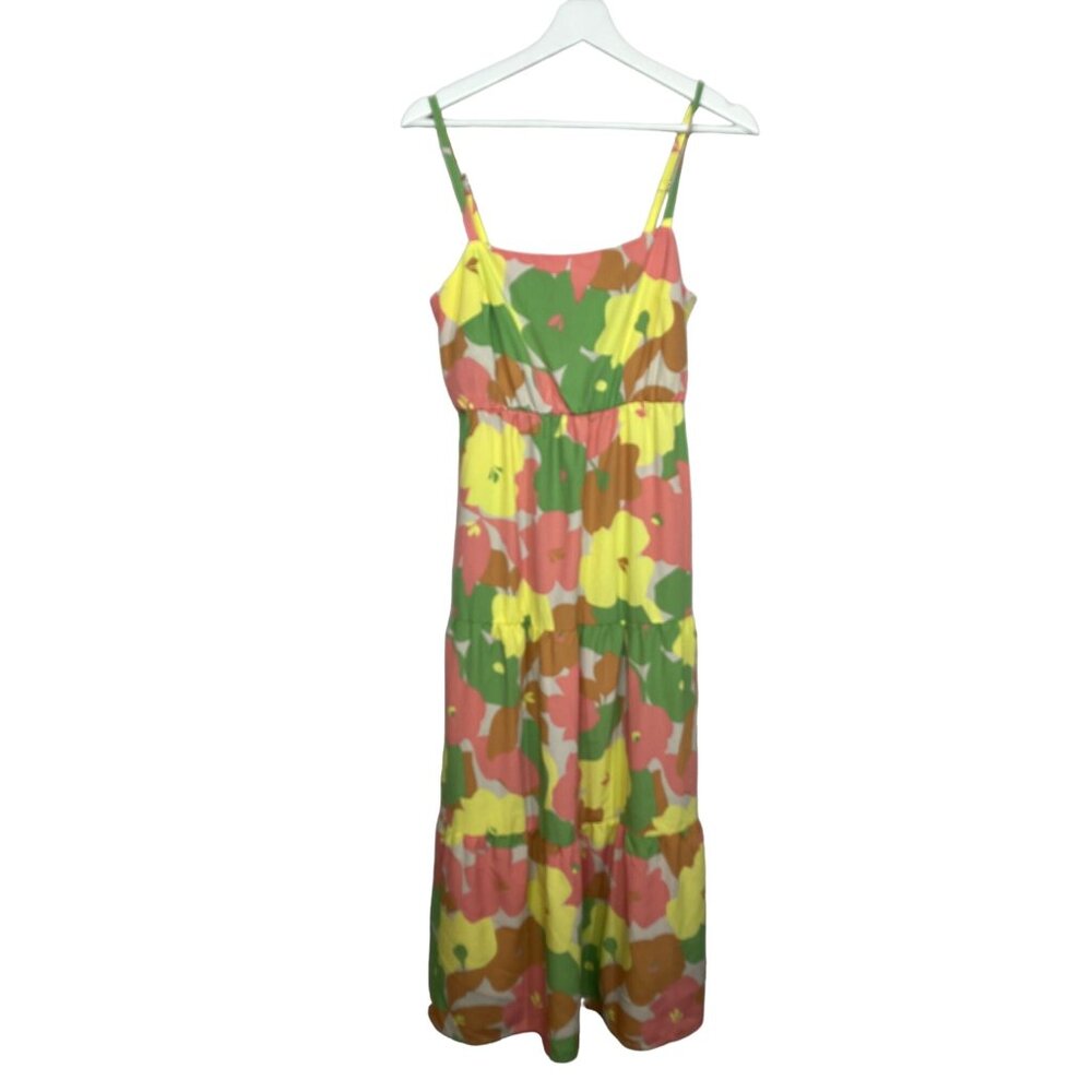 Sanctuary Floral Maxi Dress in Yellow, Green, Pink, Brown